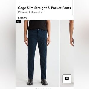 Citizens Of Humanity Gage Straight Pants in Deep Navy